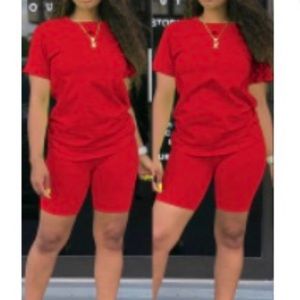 2 piece biker short set